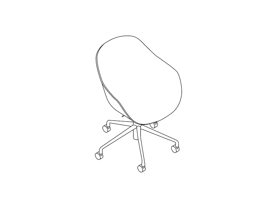 A line drawing - About A Chair, Office–High Back–With Arms–5-Star Caster Base–Soft Duo Upholstered (AAC153SD)