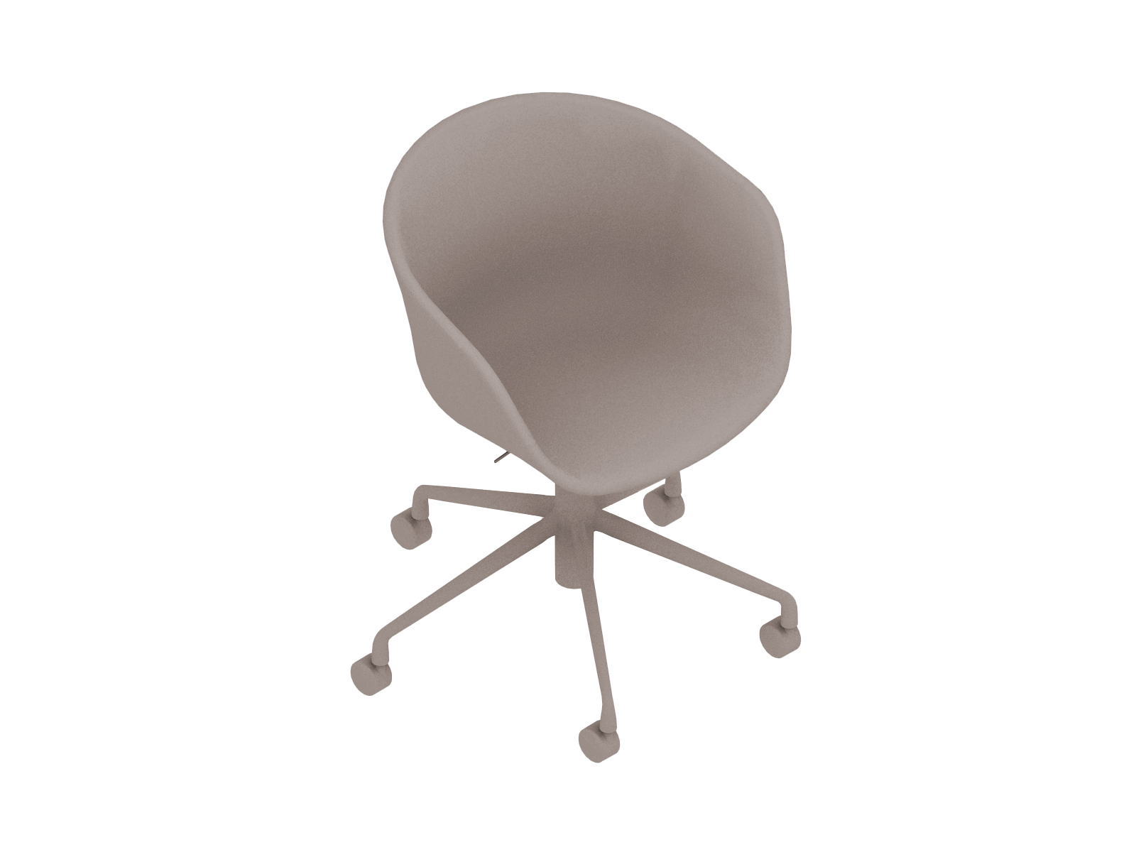Uma renderização genérica - About A Chair Office–Com braços–Base 5 estrelas com rodízios–Assento estofado opcional (AAC52)