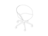 Un dibujo - Silla About A, para oficina–Con brazos–Base de estrella de 5 puntas y ruedas giratorias–Con tapizado acolchonado doble (AAC53SD)