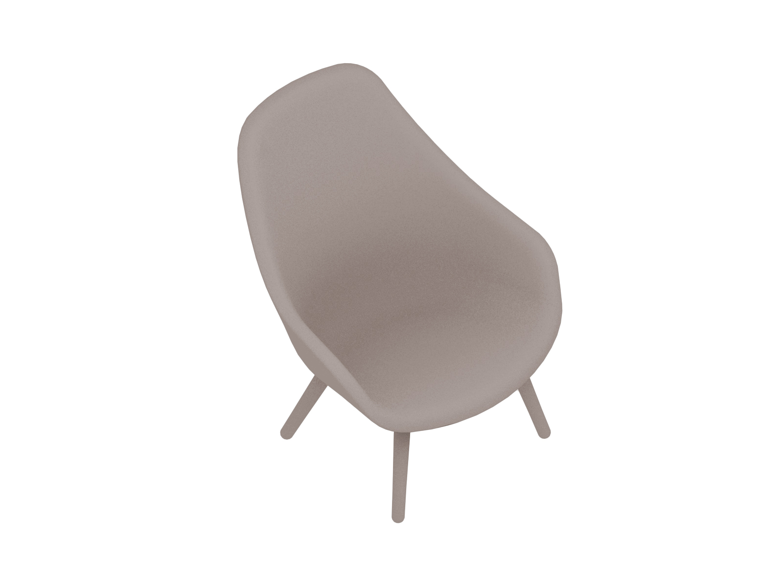 Uma renderização genérica - About A Lounge Chair – Encosto alto – Base de madeira maciça com 4 pernas (AAL92)