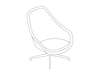 A line drawing - About A Lounge Chair–High Back–Swivel Base (AAL91)