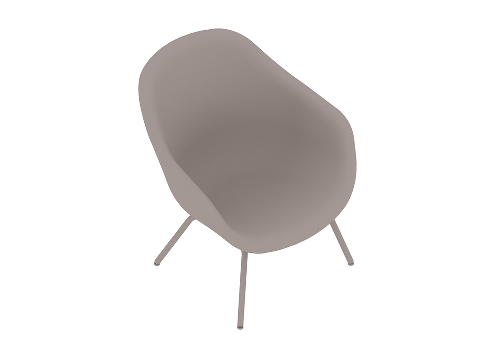 Uma renderização genérica - About A Lounge Chair – Encosto baixo – Base de metal com 4 pernas – Totalmente estofada (AAL87)