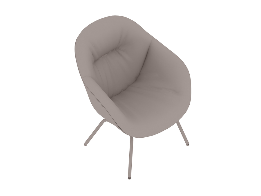 A generic rendering - About A Lounge Chair–Low Back–4-Leg Metal Base–Soft Upholstered (AAL87S)