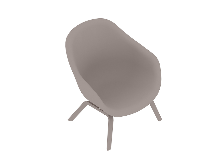 A generic rendering - About A Lounge Chair–Low Back–4-Leg Molded Wood Base–Fully Upholstered (AAL83)