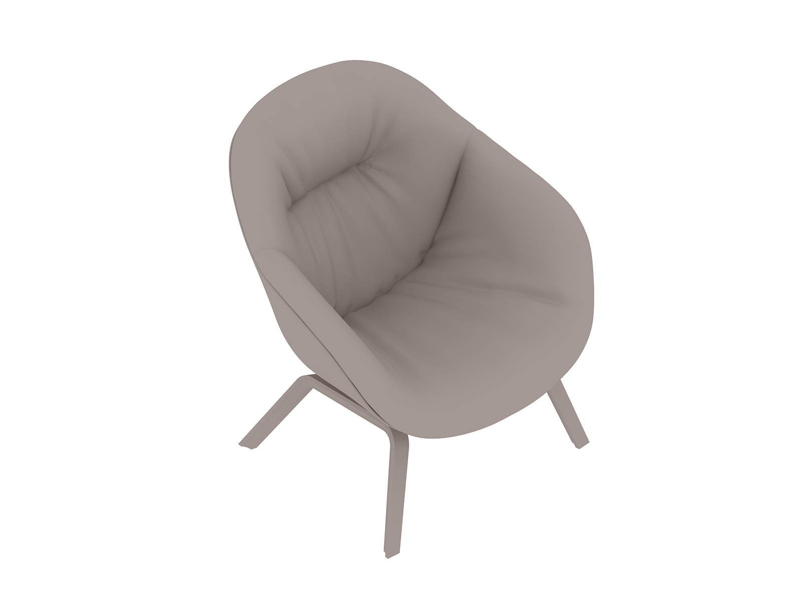 Uma renderização genérica - About A Lounge Chair – Encosto baixo – Base de madeira moldada com 4 pernas – Estofamento Soft Duo (AAL83SD)