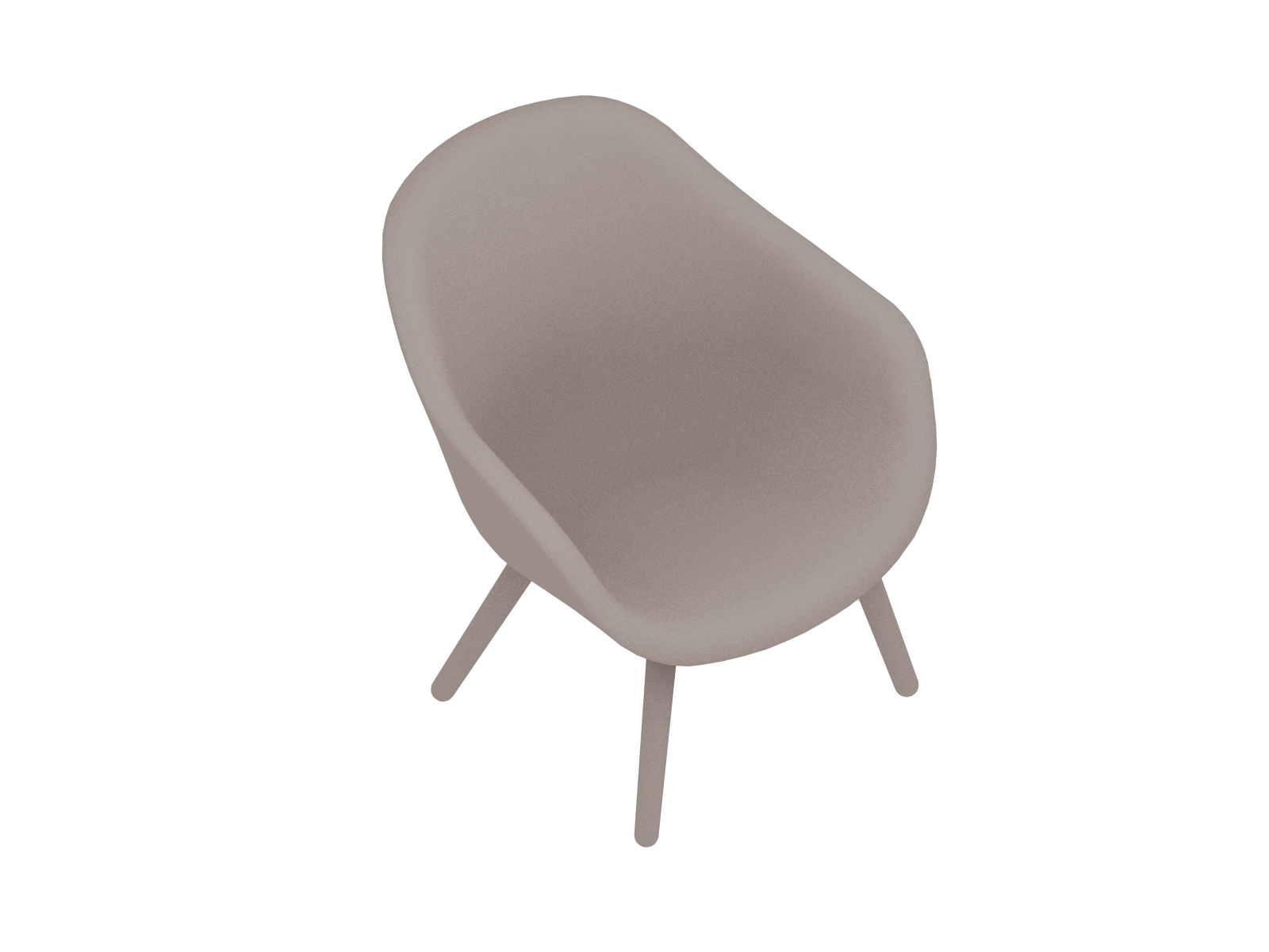 Uma renderização genérica - About A Lounge Chair – Encosto baixo – Base de madeira maciça com 4 pernas – Totalmente estofada (AAL82)