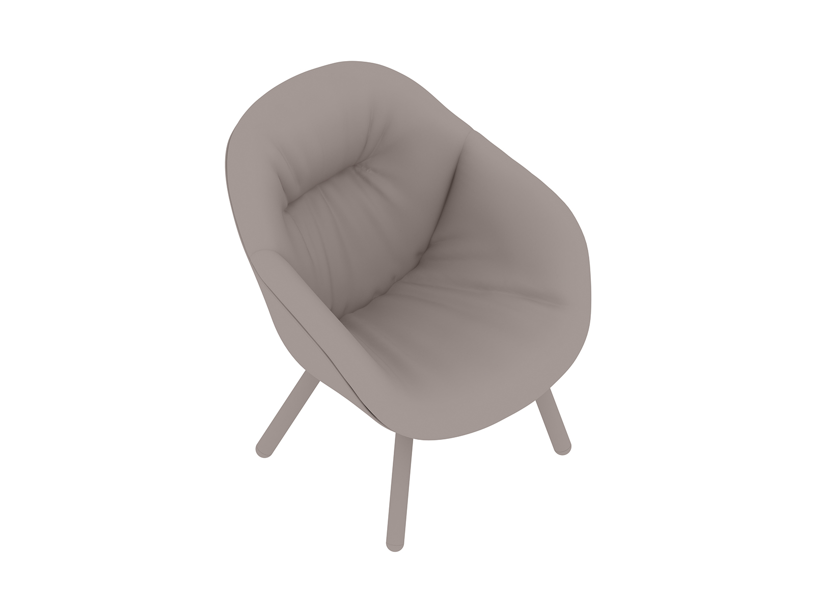 A generic rendering - About A Lounge Chair–Low Back–4-Leg Solid Wood Base–Soft Upholstered (AAL82S)