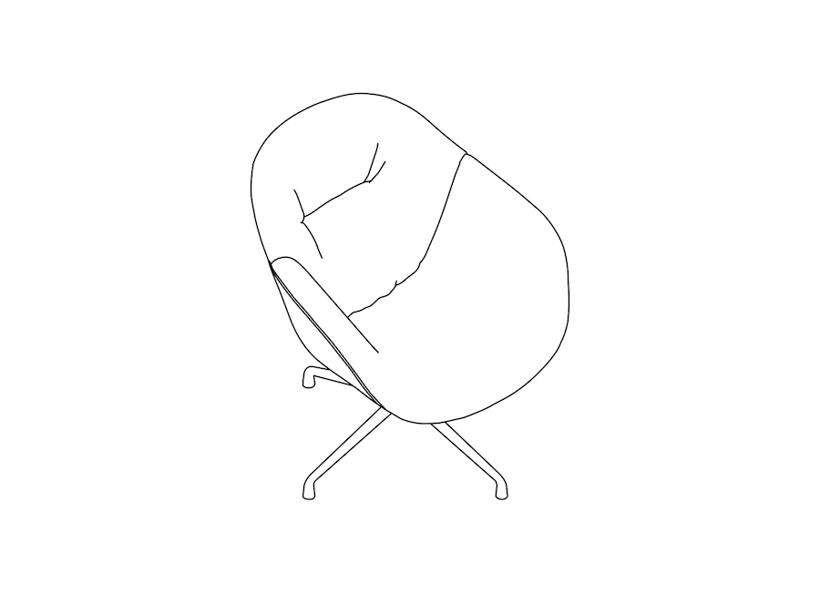 A line drawing - About A Lounge Chair–Low Back–Swivel Base–Soft Duo Upholstered (AAL81SD)