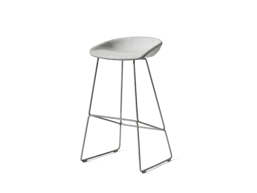 A photo - About A Stool–Bar Height–Metal Base–Fully Upholstered (AAS39H)