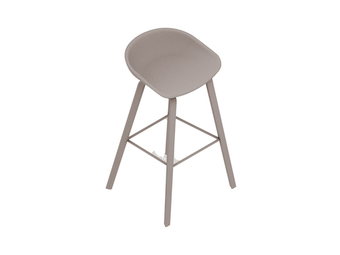 A generic rendering - About A Stool–Bar Height–Molded Wood Base–Optional Seat Upholstery (AAS32H)