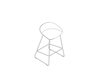 A line drawing - About A Stool–Counter Height–Metal Base–Optional Seat Upholstery (AAS38L)