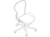 Een lijntekening - Aeron-stoel–Formaat A–Zonder armleuningen
