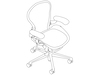 线描图 - Aeron座椅–A款–完全可调式扶手