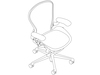 Een lijntekening - Aeron-stoel–Formaat C–Volledig verstelbare armen