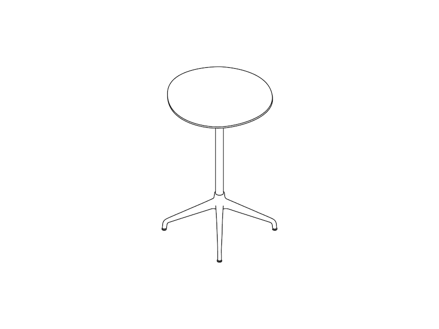线描图 - Ali吧台桌子 - 圆形