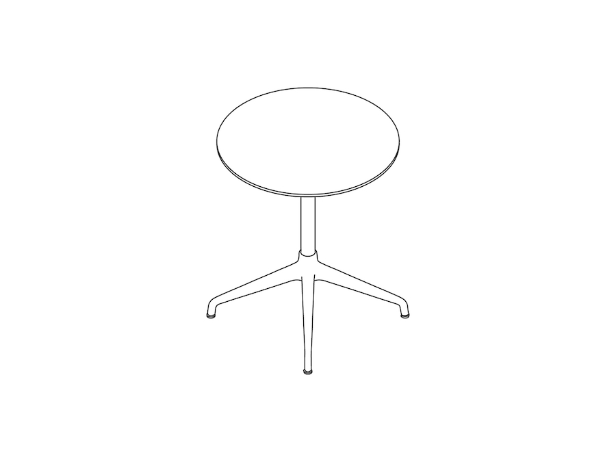 线描图 - Ali咖啡桌 - 圆形