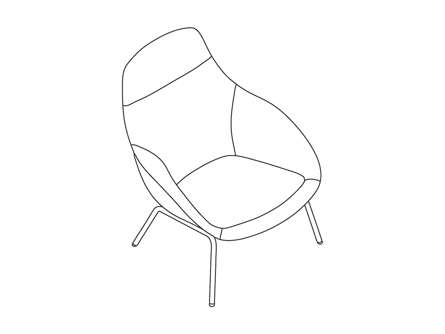 A line drawing - Always Lounge Chair–4-Leg Base