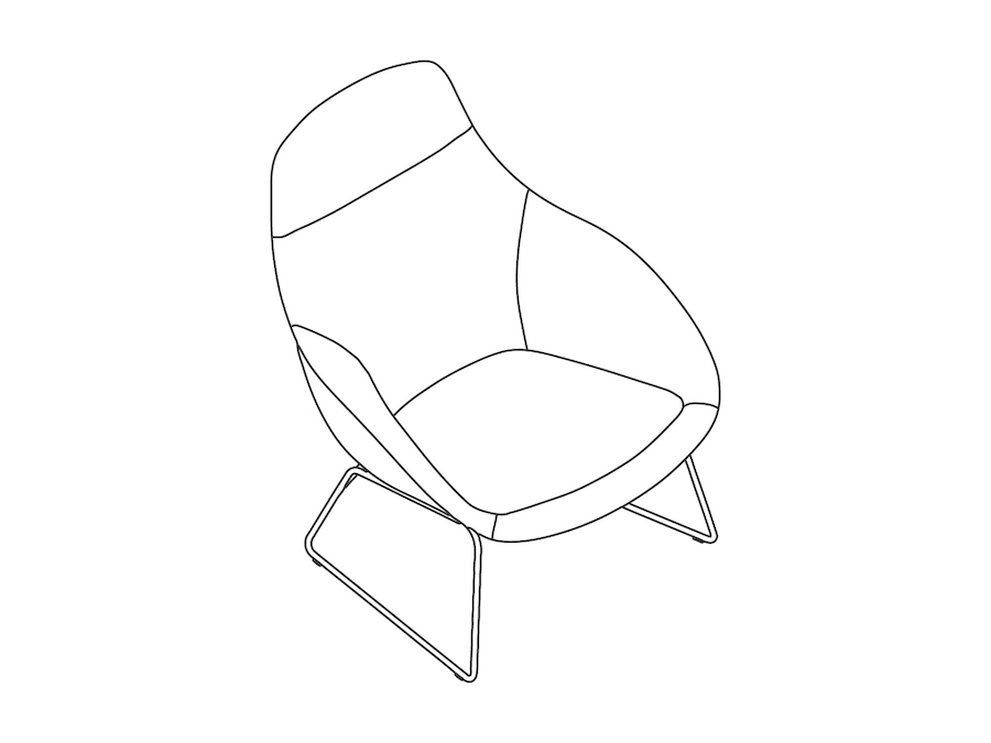 A line drawing - Always Lounge Chair–Sled Base