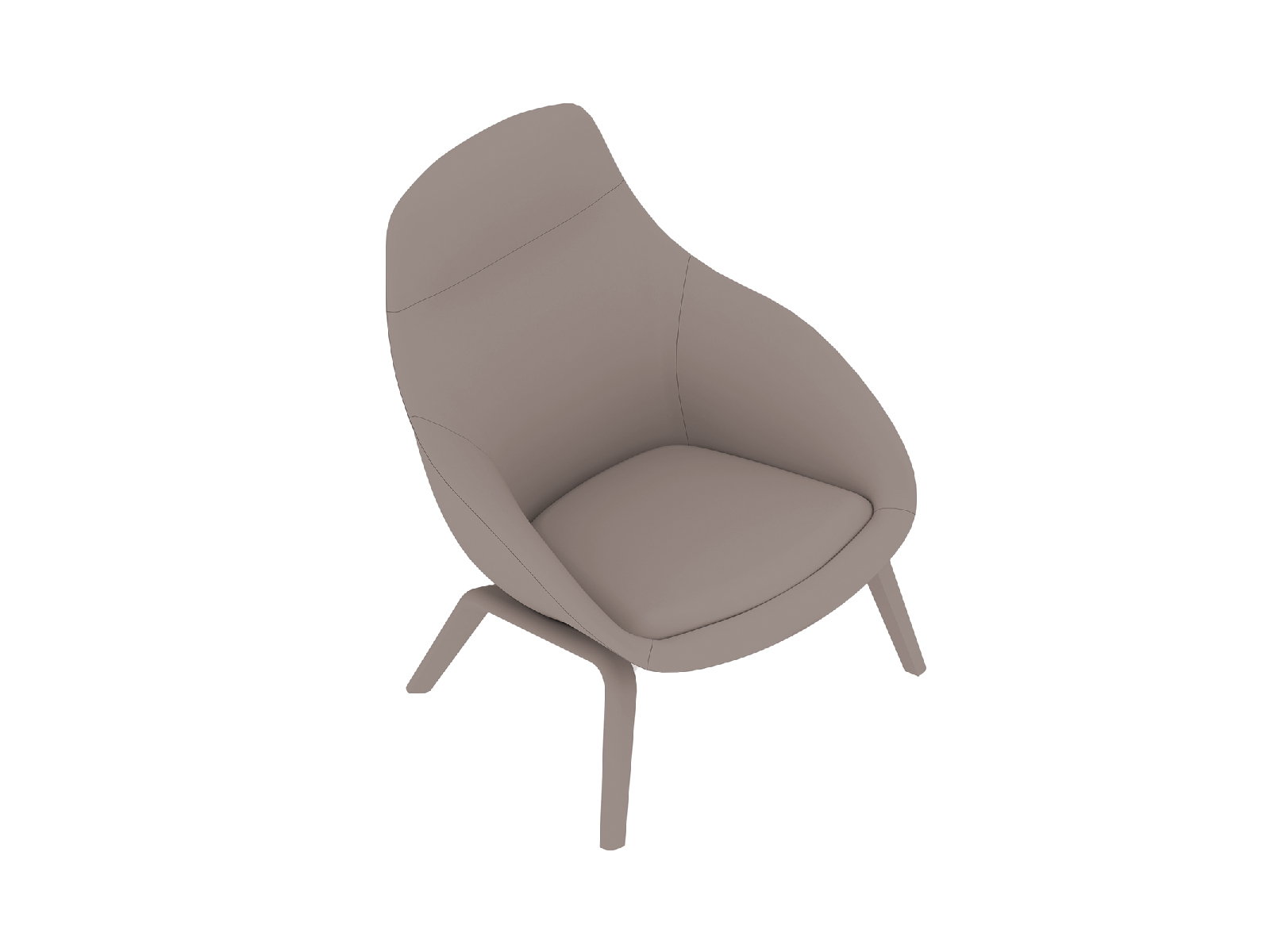 Un rendering generico - Seduta lounge Always–Base a in legno