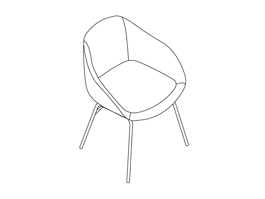A line drawing - Always Side Chair–4-Leg Base