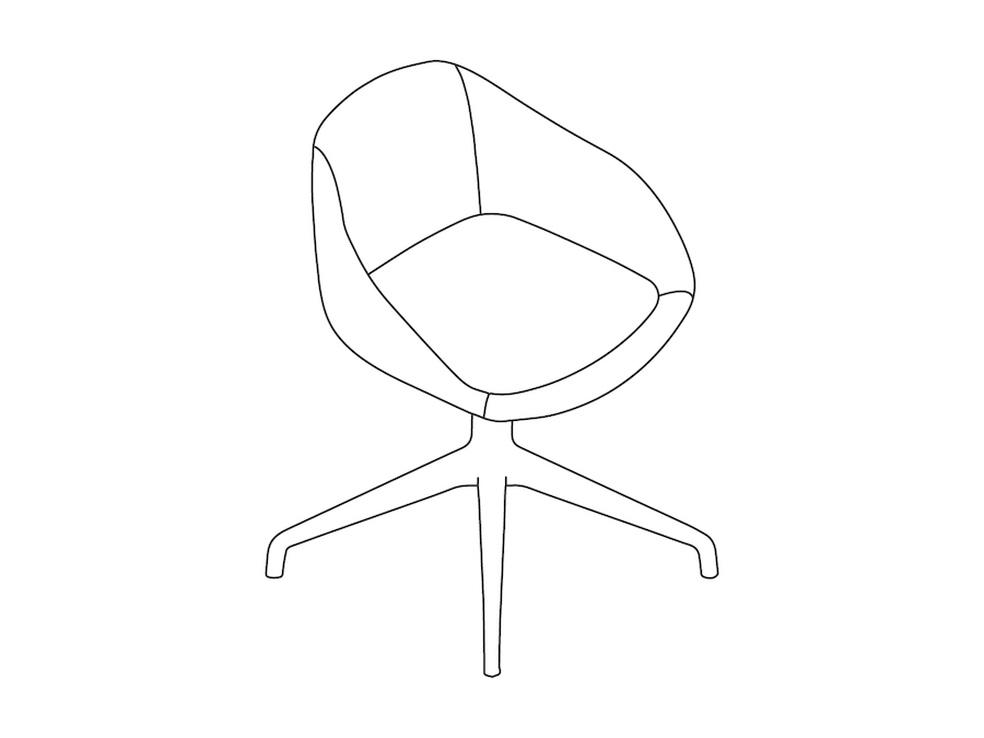A line drawing - Always Side Chair–4-Star Swivel Base