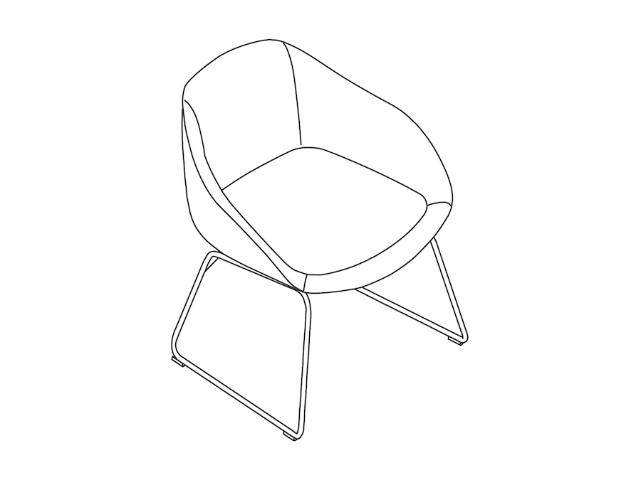 A line drawing - Always Side Chair–Sled Base