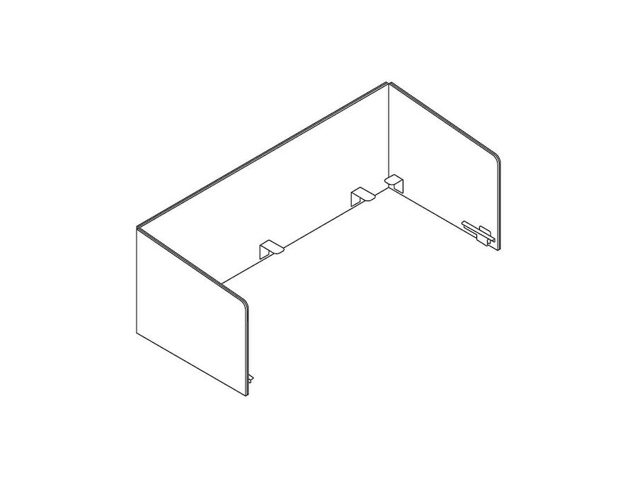A line drawing - Ambit Screen–Nevi Sit-to-Stand Tables