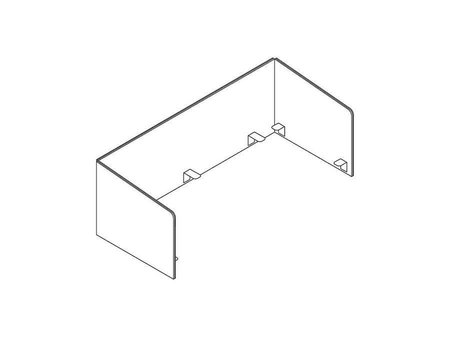 A line drawing - Ambit Screen–Renew Sit-to-Stand Tables