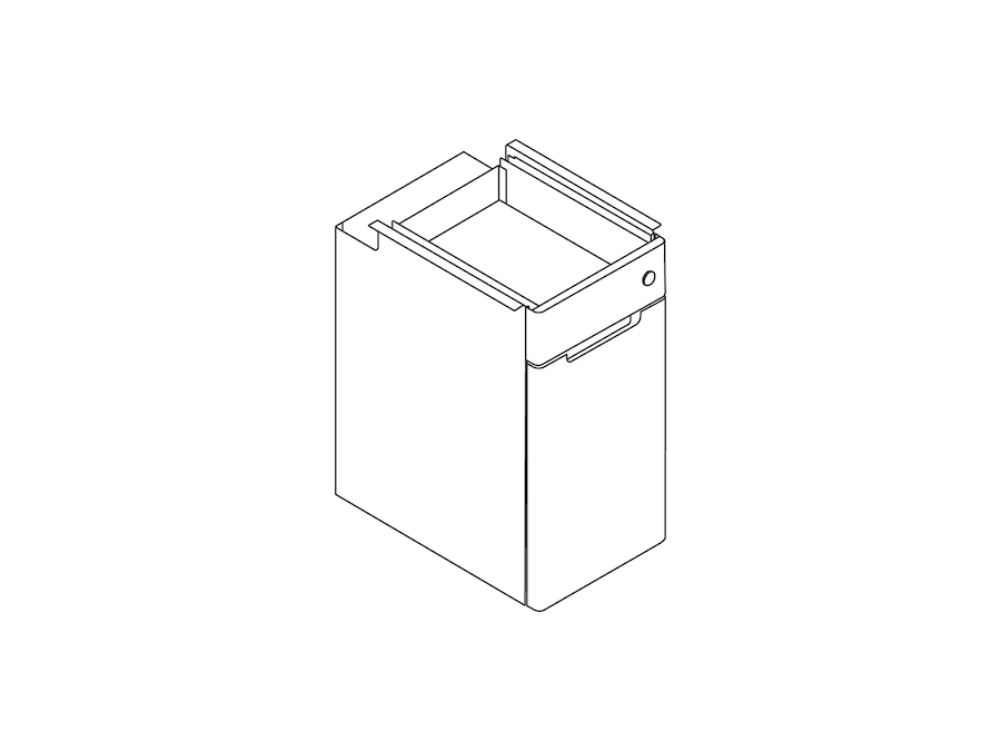A line drawing - Ambit Large Suspended Storage–Closed