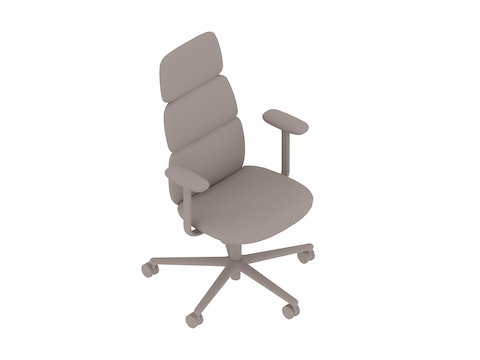 Uma renderização genérica - Cadeira Asari — Encosto Alto — Braços Fixos
