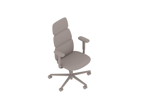 Een generieke rendering - Asari-stoel – hoge rugleuning – in hoogte verstelbare armleuningen