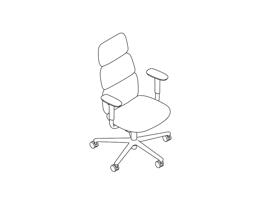 A line drawing - Asari Chair – High Back – Height Adjustable Arms