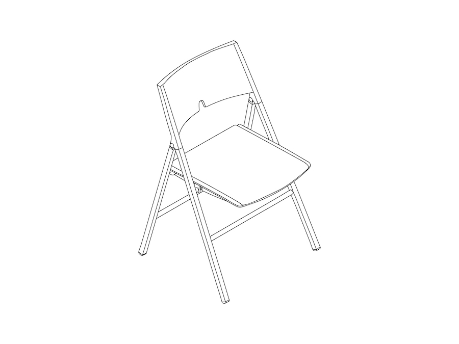 A line drawing - Axa Folding Chair–Upholstered Seat