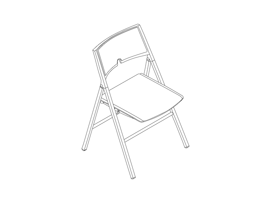A line drawing - Axa Folding Chair–Upholstered Seat and Back