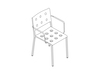 A line drawing - Balcony Dining Chair–With Arms