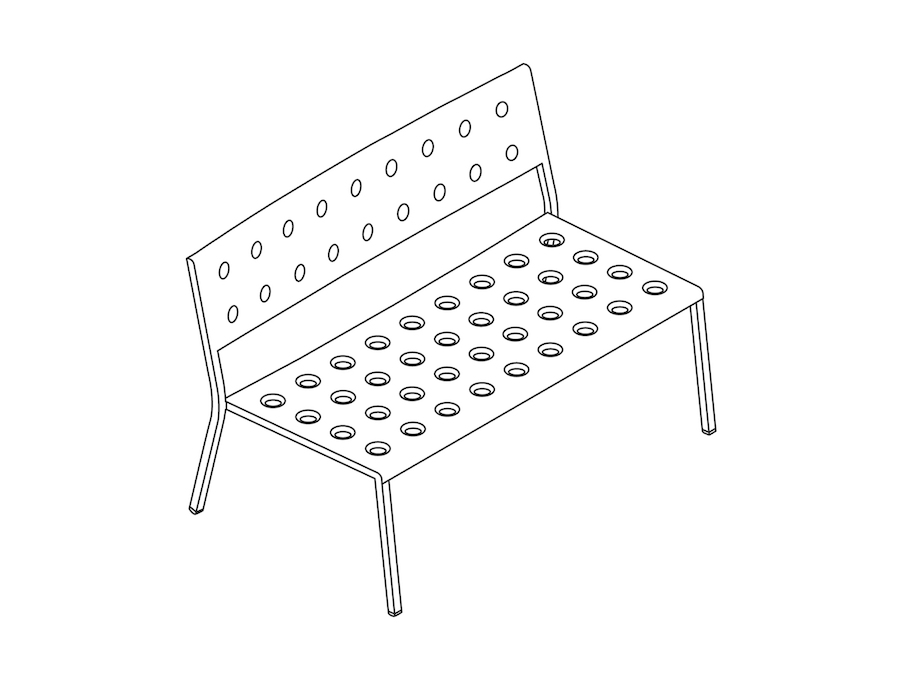A line drawing - Balcony Lounge Bench–Armless