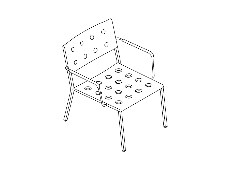 A line drawing - Balcony Lounge Chair–With Arms