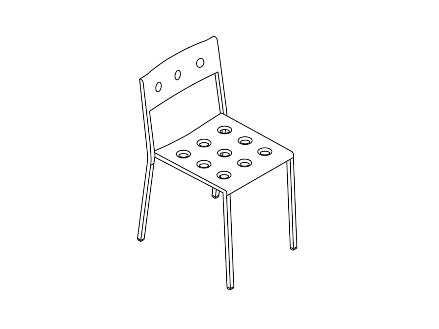 A line drawing - Balcony Side Chair–Armless