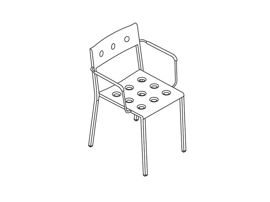 A line drawing - Balcony Side Chair–With Arms