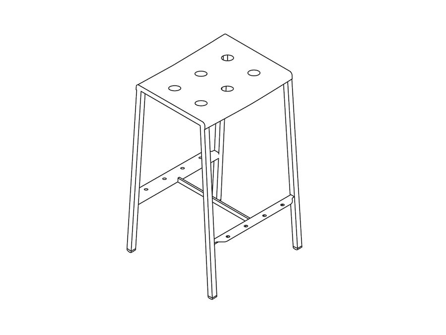 A line drawing - Balcony Stool–Counter Height