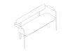 A line drawing - Betwixt Bench–Upholstered
