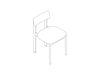 Een lijntekening - Betwixt-stoel–zonder armleuningen–kurk