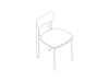 Een lijntekening - Betwixt-stoel–zonder armleuningen–hout