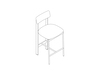 A line drawing - Betwixt Stool–Counter Height–Upholstered