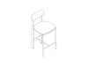A line drawing - Betwixt Stool–Counter Height–Wood