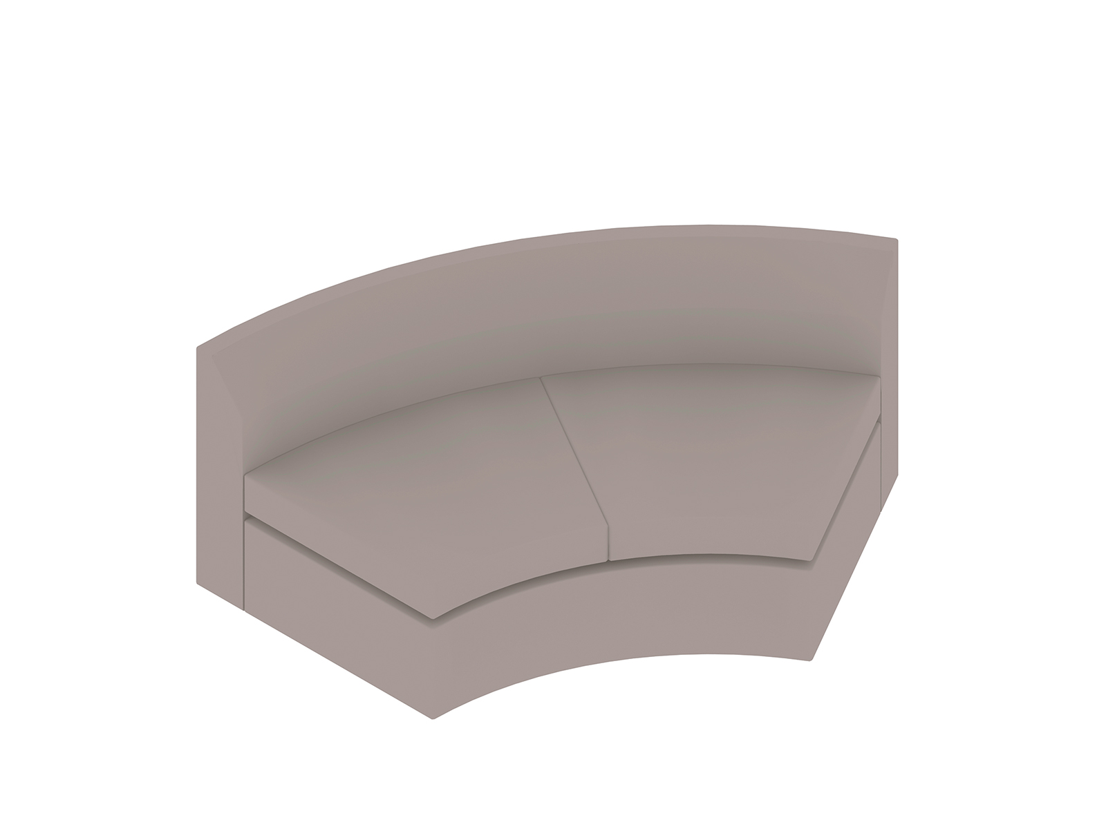 A generic rendering - Bevel Curved Settee–Inside Curve