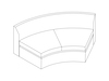 A line drawing - Bevel Curved Settee–Inside Curve