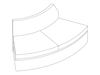 A line drawing - Bevel Curved Settee–Outside Curve