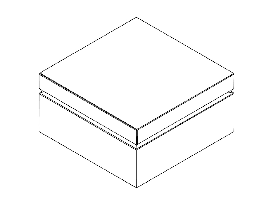 A line drawing - Bevel Ottoman–Square