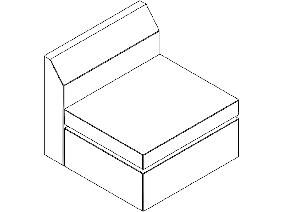 A line drawing - Bevel Single Seat